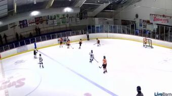 Gets to open ice….catch and quick release blocker side for the goal! Image